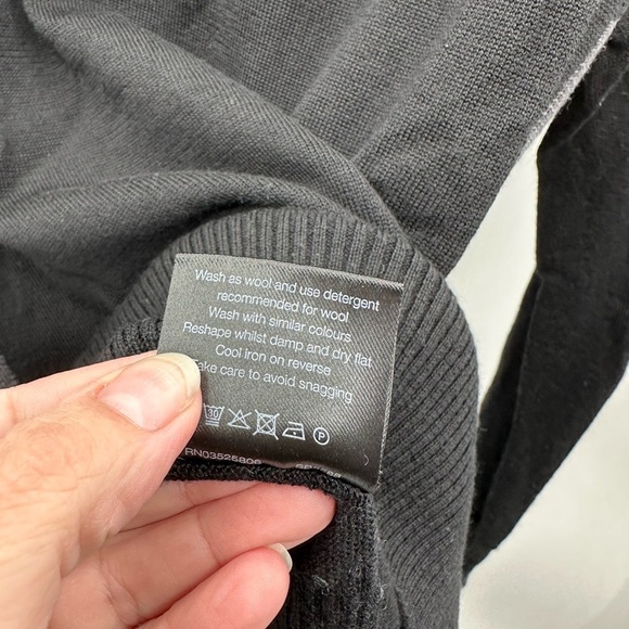 SWEATY BETTY Merino wool Black oversized long sleeve crew neck woman sweater XS - Picture 4 of 12